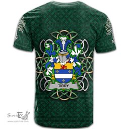 ScotsTee Shop Irish Tirry Coat of Arms Irish Crest T Shirt Irish Shamrock with Celtic Knot T Shirt