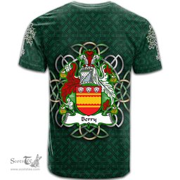 ScotsTee Shop Irish Berry Coat of Arms Irish Crest T Shirt Irish Shamrock with Celtic Knot T Shirt