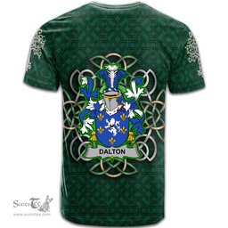 ScotsTee Shop Irish Dalton Coat of Arms Irish Crest T Shirt Irish Shamrock with Celtic Knot T Shirt