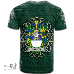 ScotsTee Shop Irish Canton Coat of Arms Irish Crest T Shirt Irish Shamrock with Celtic Knot T Shirt