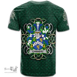 ScotsTee Shop Irish Chinnery Coat of Arms Irish Crest T Shirt Irish Shamrock with Celtic Knot T Shirt