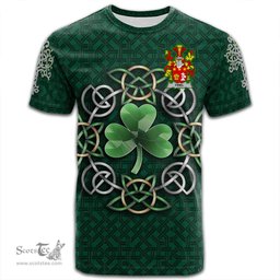 ScotsTee Shop Irish Friel or O Friel Coat of Arms Irish Crest T Shirt Irish Shamrock with Celtic Knot T Shirt