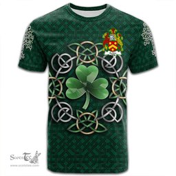 ScotsTee Shop Irish Forkin Coat of Arms Irish Crest T Shirt Irish Shamrock with Celtic Knot T Shirt