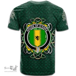 ScotsTee Shop Irish House of O HARA Coat of Arms Irish Crest T Shirt Irish Shamrock with Celtic Knot T Shirt