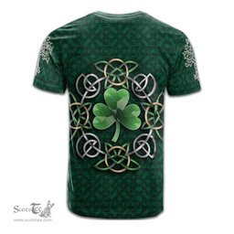 ScotsTee Shop Irish House of GRIFFIN Coat of Arms Irish Crest T Shirt Irish Shamrock with Celtic Knot T Shirt