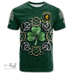 ScotsTee Shop Irish House of GRIFFIN Coat of Arms Irish Crest T Shirt Irish Shamrock with Celtic Knot T Shirt