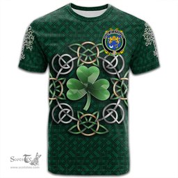 ScotsTee Shop Irish House of O FOGARTY Coat of Arms Irish Crest T Shirt Irish Shamrock with Celtic Knot T Shirt