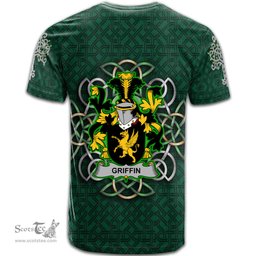 ScotsTee Shop Irish Griffin or O Griffy Coat of Arms Irish Crest T Shirt Irish Shamrock with Celtic Knot T Shirt