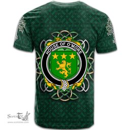 ScotsTee Shop Irish House of O MORE Coat of Arms Irish Crest T Shirt Irish Shamrock with Celtic Knot T Shirt