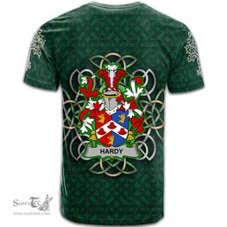 ScotsTee Shop Irish Hardy Coat of Arms Irish Crest T Shirt Irish Shamrock with Celtic Knot T Shirt