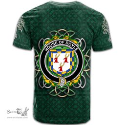 ScotsTee Shop Irish House of DOYLE Coat of Arms Irish Crest T Shirt Irish Shamrock with Celtic Knot T Shirt