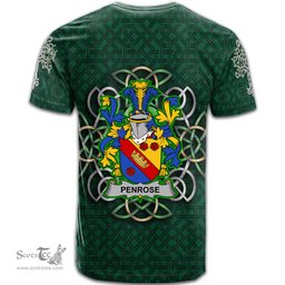 ScotsTee Shop Irish Penrose Coat of Arms Irish Crest T Shirt Irish Shamrock with Celtic Knot T Shirt