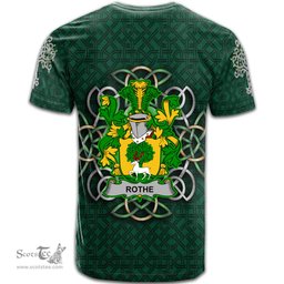 ScotsTee Shop Irish Rothe Coat of Arms Irish Crest T Shirt Irish Shamrock with Celtic Knot T Shirt