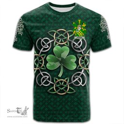 ScotsTee Shop Irish Pearse Coat of Arms Irish Crest T Shirt Irish Shamrock with Celtic Knot T Shirt