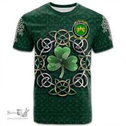 ScotsTee Shop Irish House of O REILLY Coat of Arms Irish Crest T Shirt Irish Shamrock with Celtic Knot T Shirt