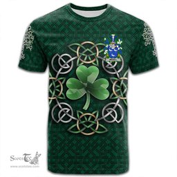 ScotsTee Shop Irish Magill Coat of Arms Irish Crest T Shirt Irish Shamrock with Celtic Knot T Shirt