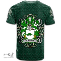 ScotsTee Shop Irish Rossiter Coat of Arms Irish Crest T Shirt Irish Shamrock with Celtic Knot T Shirt