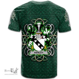 ScotsTee Shop Irish Kenley Coat of Arms Irish Crest T Shirt Irish Shamrock with Celtic Knot T Shirt