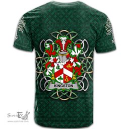 ScotsTee Shop Irish Kingston Coat of Arms Irish Crest T Shirt Irish Shamrock with Celtic Knot T Shirt
