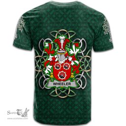 ScotsTee Shop Irish Wheeler Coat of Arms Irish Crest T Shirt Irish Shamrock with Celtic Knot T Shirt