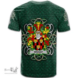 ScotsTee Shop Irish Wiggat Coat of Arms Irish Crest T Shirt Irish Shamrock with Celtic Knot T Shirt