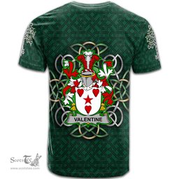 ScotsTee Shop Irish Valentine Coat of Arms Irish Crest T Shirt Irish Shamrock with Celtic Knot T Shirt