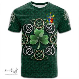 ScotsTee Shop Irish Winch Coat of Arms Irish Crest T Shirt Irish Shamrock with Celtic Knot T Shirt