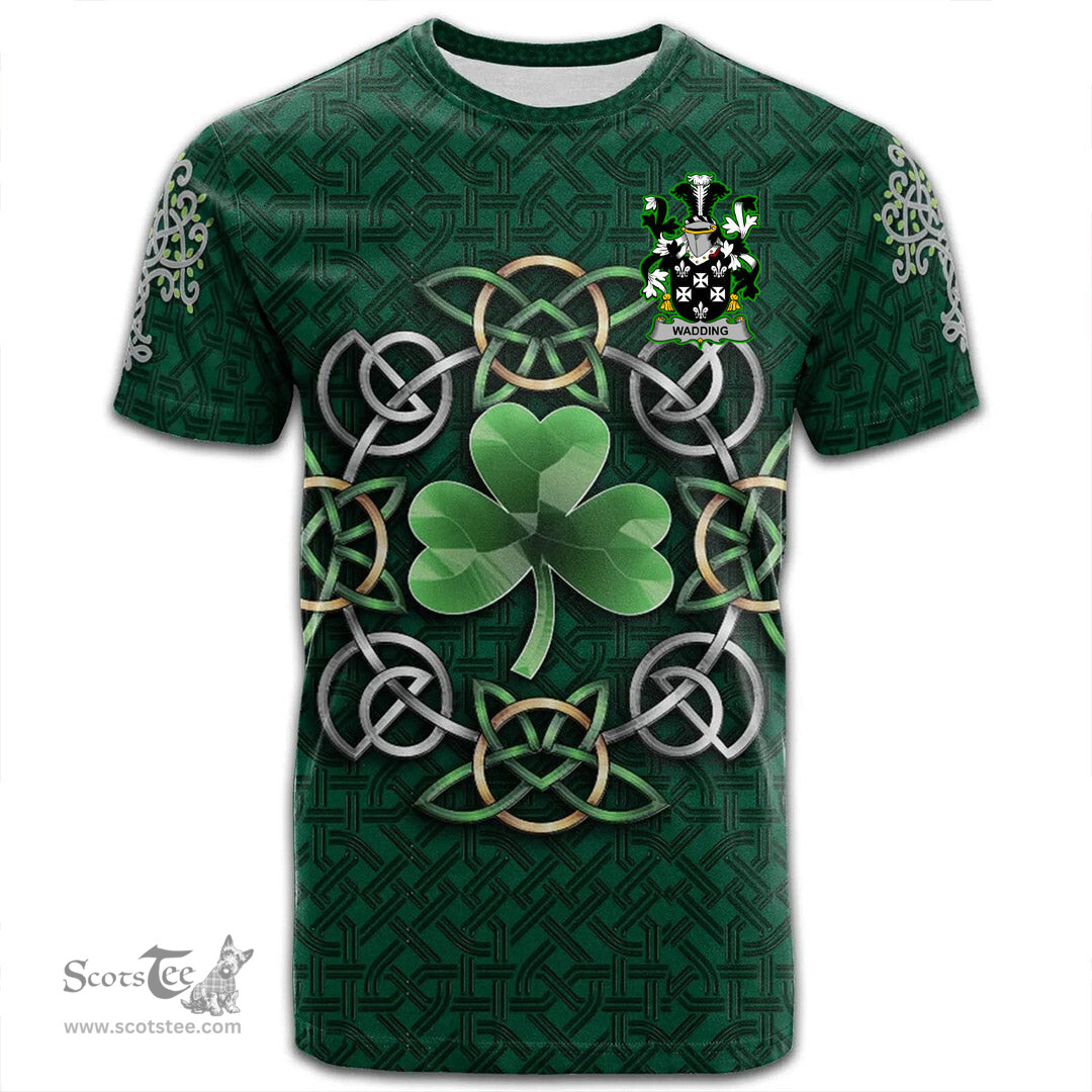 ScotsTee Shop Irish Wadding Coat of Arms Irish Crest T Shirt Irish Shamrock with Celtic Knot T Shirt
