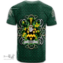 ScotsTee Shop Irish West Coat of Arms Irish Crest T Shirt Irish Shamrock with Celtic Knot T Shirt