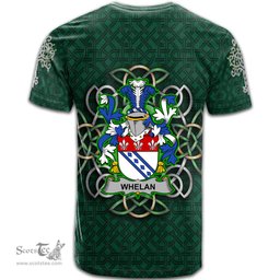 ScotsTee Shop Irish Whelan Coat of Arms Irish Crest T Shirt Irish Shamrock with Celtic Knot T Shirt