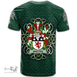 ScotsTee Shop Irish Whitten Coat of Arms Irish Crest T Shirt Irish Shamrock with Celtic Knot T Shirt