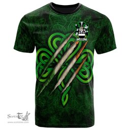 ScotsTee Shop Irish Ashby Coat of Arms Irish T Shirt Irish In Me Shamrock Scratch