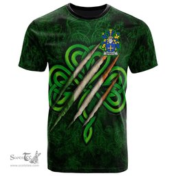 ScotsTee Shop Irish Brinkley Coat of Arms Irish T Shirt Irish In Me Shamrock Scratch