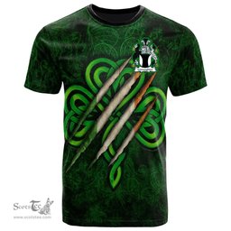ScotsTee Shop Irish Connaughton Coat of Arms Irish T Shirt Irish In Me Shamrock Scratch