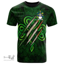 ScotsTee Shop Irish Canton Coat of Arms Irish T Shirt Irish In Me Shamrock Scratch