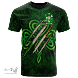 ScotsTee Shop Irish Connor or O Connor Corcomroe Coat of Arms Irish T Shirt Irish In Me Shamrock Scratch