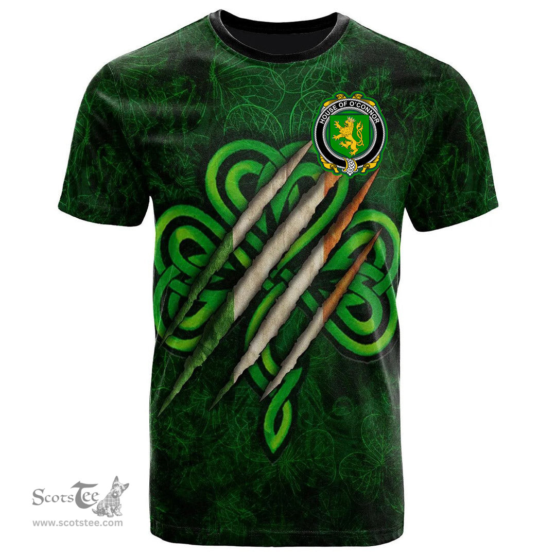 ScotsTee Shop Irish House of O CONNOR Kerry Coat of Arms Irish T Shirt Irish In Me Shamrock Scratch