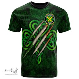 ScotsTee Shop Irish House of O DOWD Coat of Arms Irish T Shirt Irish In Me Shamrock Scratch
