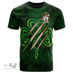 ScotsTee Shop Irish Harmon Coat of Arms Irish T Shirt Irish In Me Shamrock Scratch