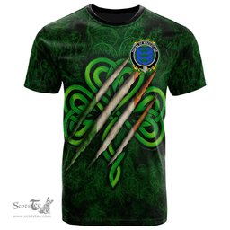 ScotsTee Shop Irish House of MACCOTTER Coat of Arms Irish T Shirt Irish In Me Shamrock Scratch