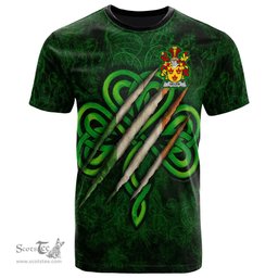 ScotsTee Shop Irish Gillen or O Gillen Coat of Arms Irish T Shirt Irish In Me Shamrock Scratch