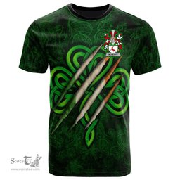 ScotsTee Shop Irish McDevitt Coat of Arms Irish T Shirt Irish In Me Shamrock Scratch