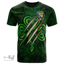 ScotsTee Shop Irish House of O SHEA Coat of Arms Irish T Shirt Irish In Me Shamrock Scratch