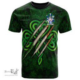 ScotsTee Shop Irish Nevill or Neville Coat of Arms Irish T Shirt Irish In Me Shamrock Scratch