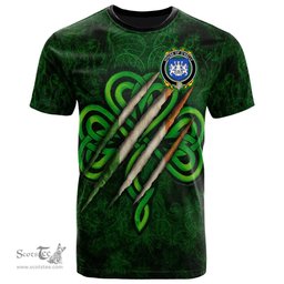 ScotsTee Shop Irish House of O KELLY Coat of Arms Irish T Shirt Irish In Me Shamrock Scratch