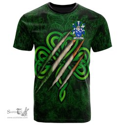ScotsTee Shop Irish Magill Coat of Arms Irish T Shirt Irish In Me Shamrock Scratch