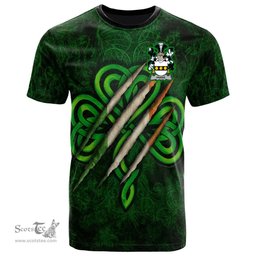 ScotsTee Shop Irish Parke Coat of Arms Irish T Shirt Irish In Me Shamrock Scratch