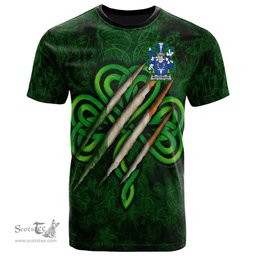ScotsTee Shop Irish McFetridge Coat of Arms Irish T Shirt Irish In Me Shamrock Scratch
