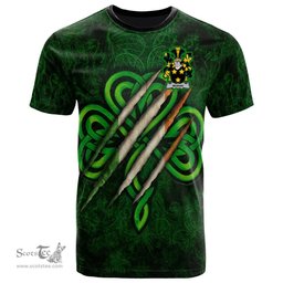 ScotsTee Shop Irish Moran or O Moran Coat of Arms Irish T Shirt Irish In Me Shamrock Scratch