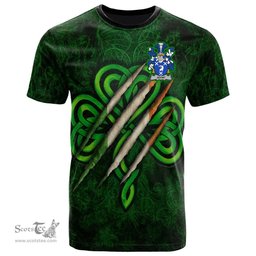 ScotsTee Shop Irish Joynt Coat of Arms Irish T Shirt Irish In Me Shamrock Scratch